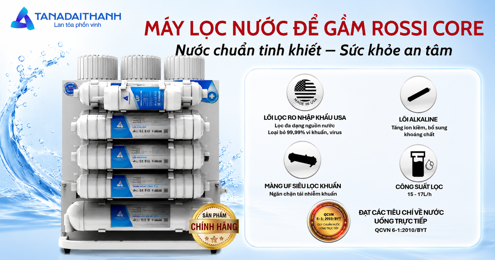 Máy lọc nước Rossi Core 10 lõi