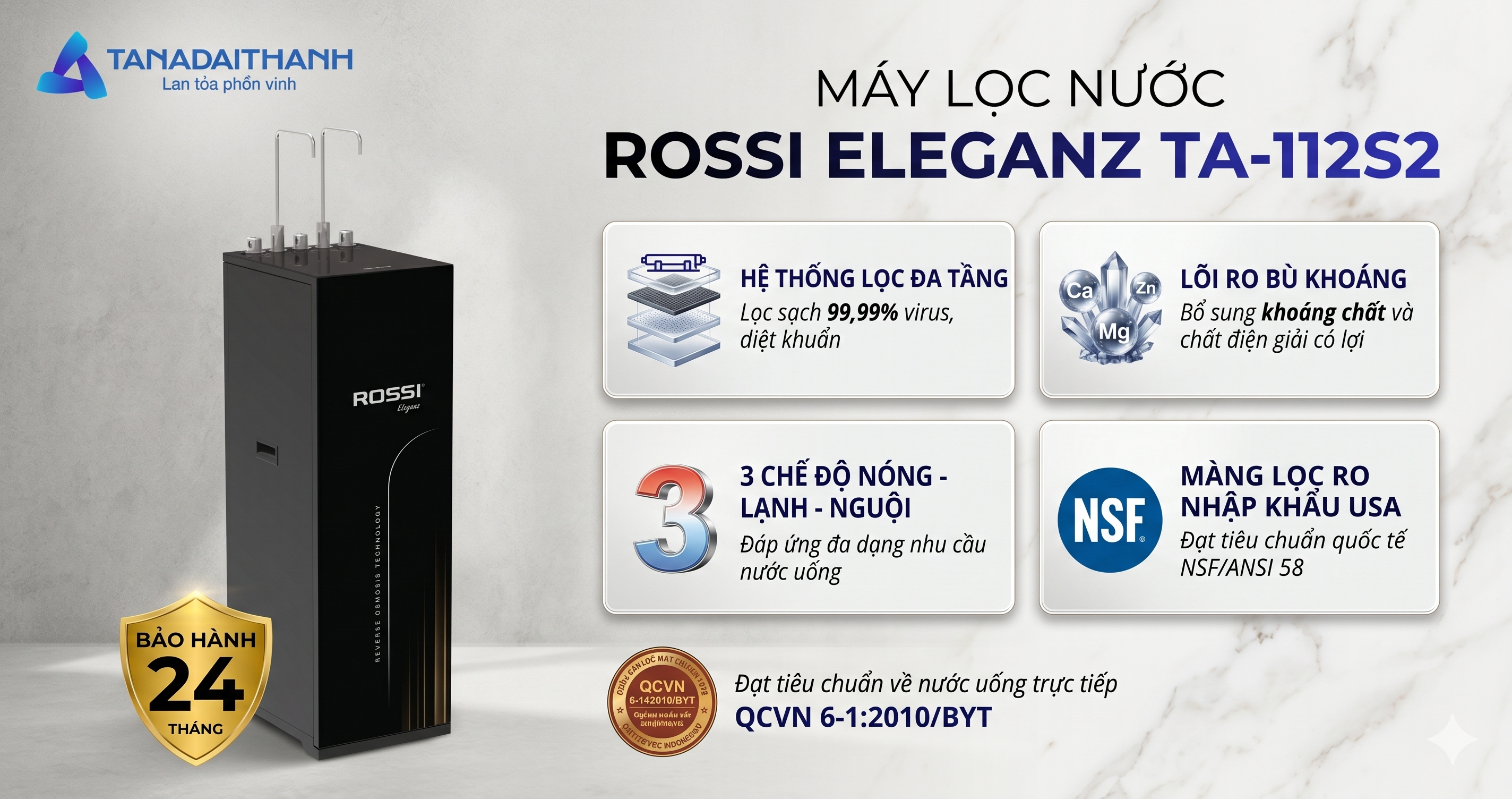 Máy lọc nước RO Rossi Eleganz 10 lõi