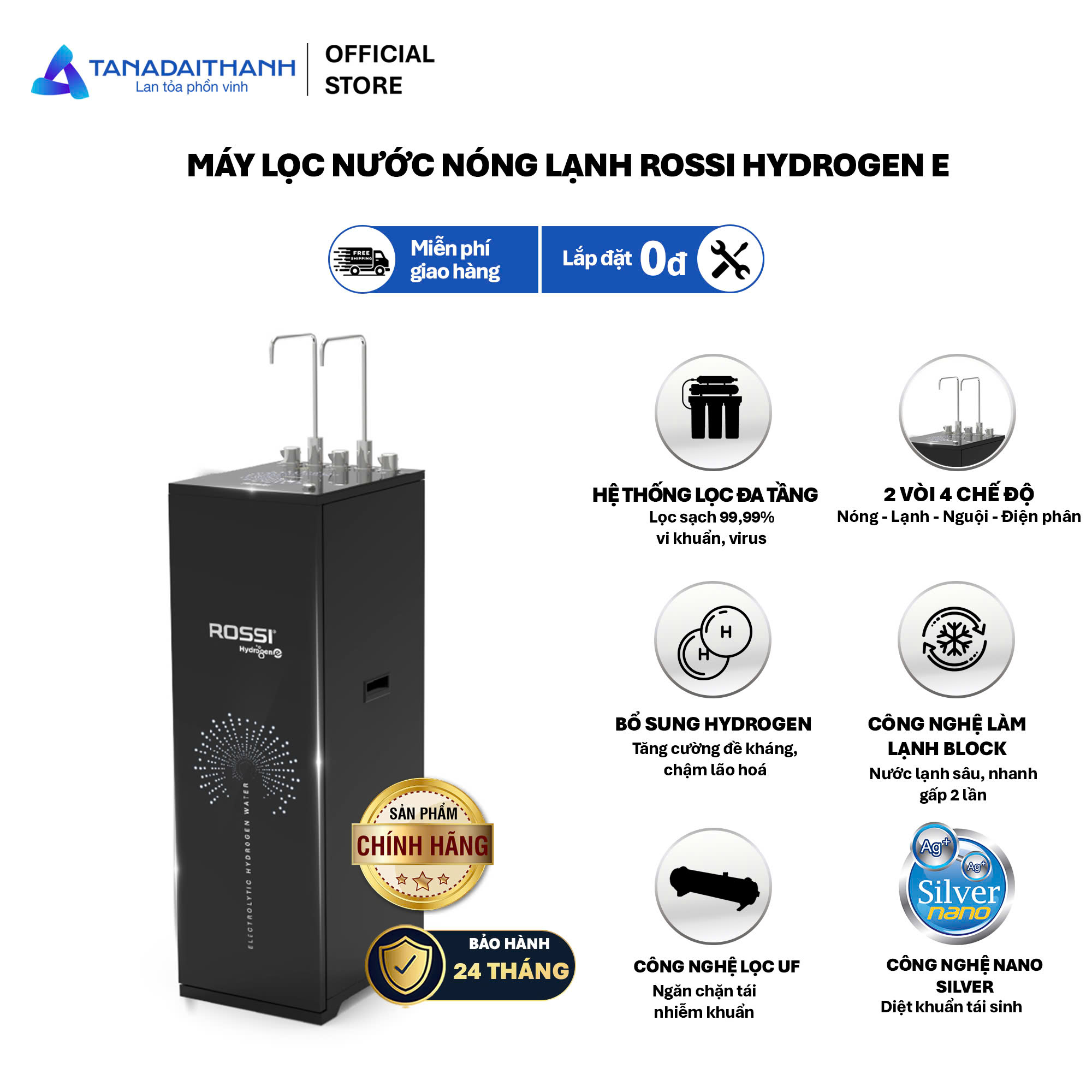 Máy lọc nước Hydrogen E 11 lõi lọc sạch khuẩn