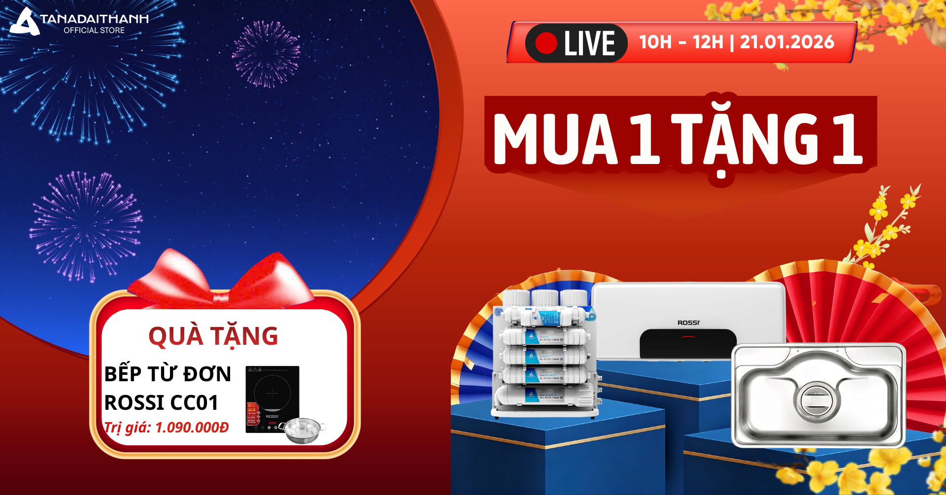 Ưu đãi mua 1 tặng 1 trong phiên livestream 