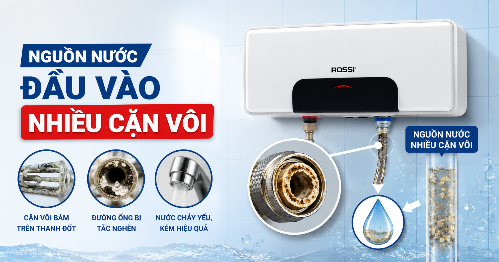 Van xả áp bình nóng lạnh chảy nước do nguồn nước đầu vào