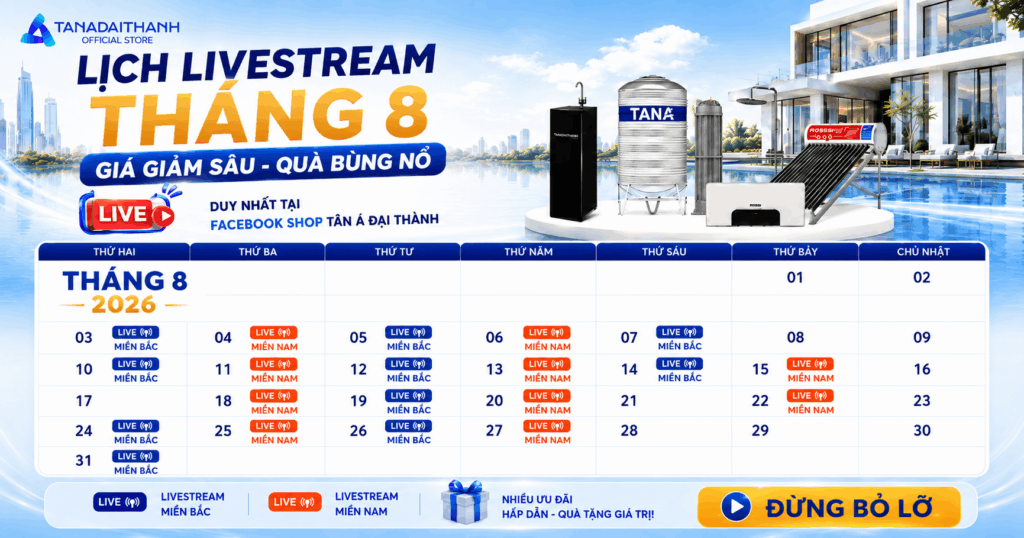 Lịch livestream tháng 8