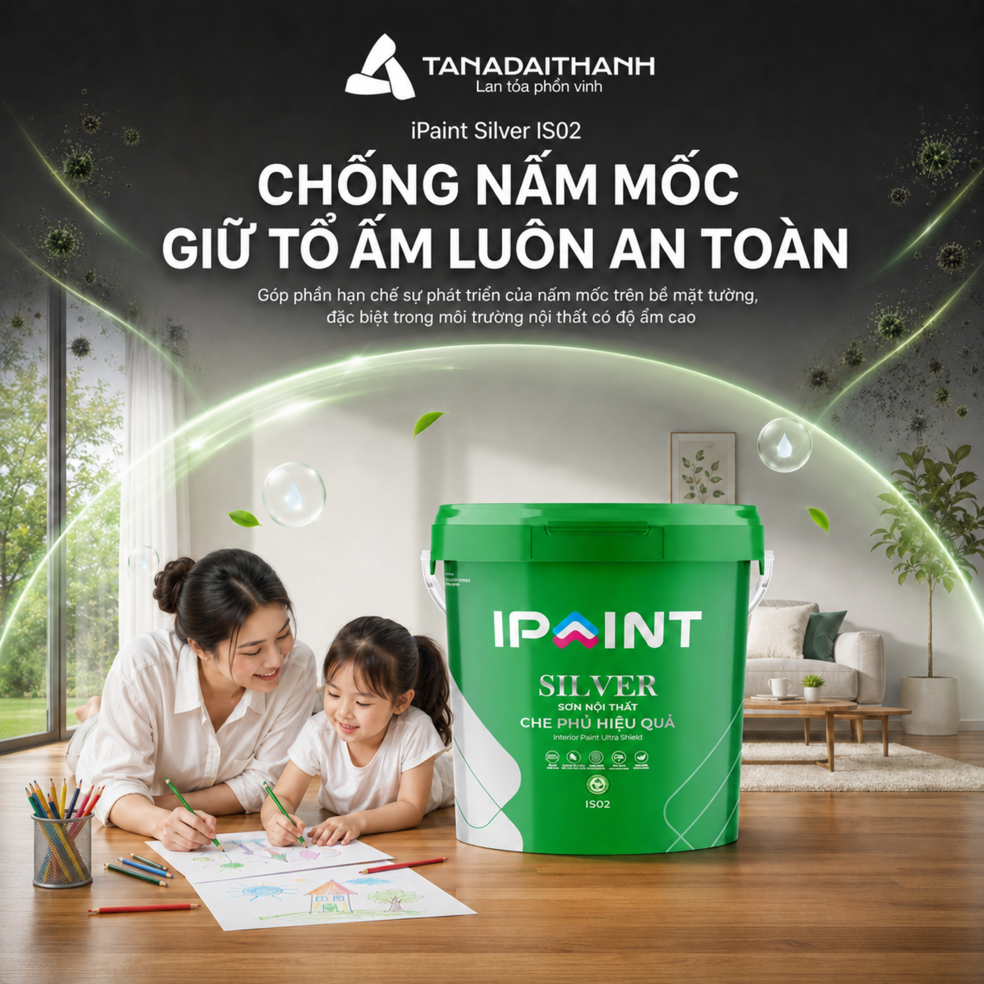 Sơn nội thất che phủ hiệu quả chống nấm mốc hiệu quả