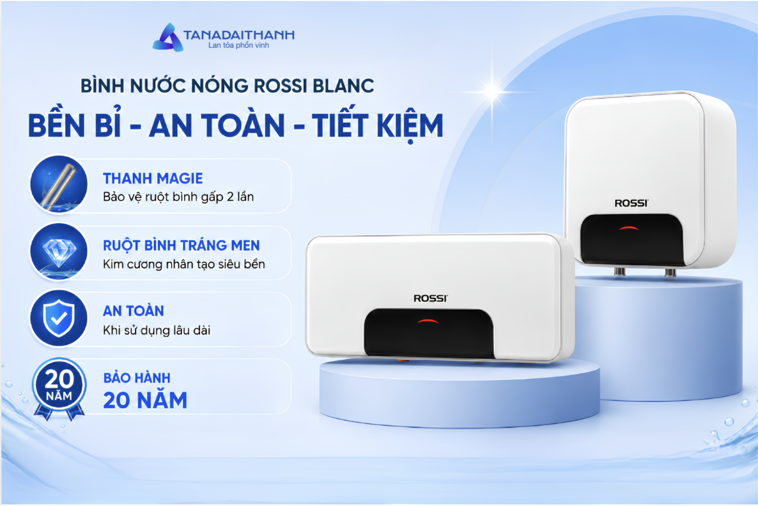 Rossi Blanc ổn định và hạn chế xuống cấp ruột bình theo thời gian