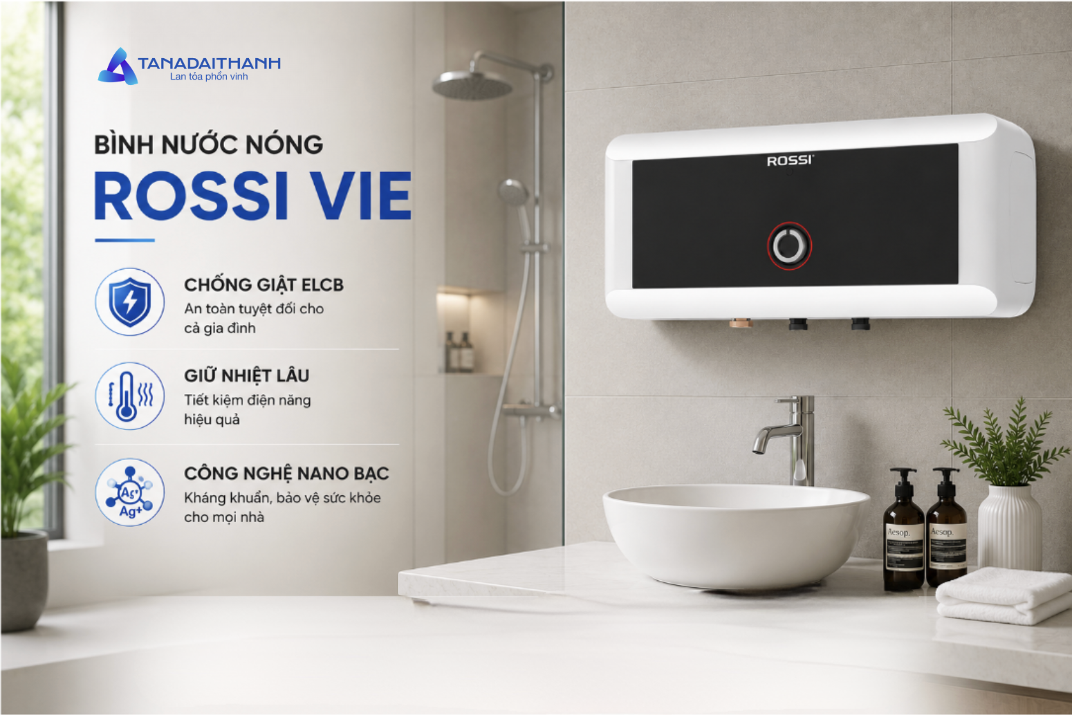 Rossi Vie với chi phí hợp lý, phù hợp gia đình cần sản phẩm dễ dùng, an toàn và tiết kiệm