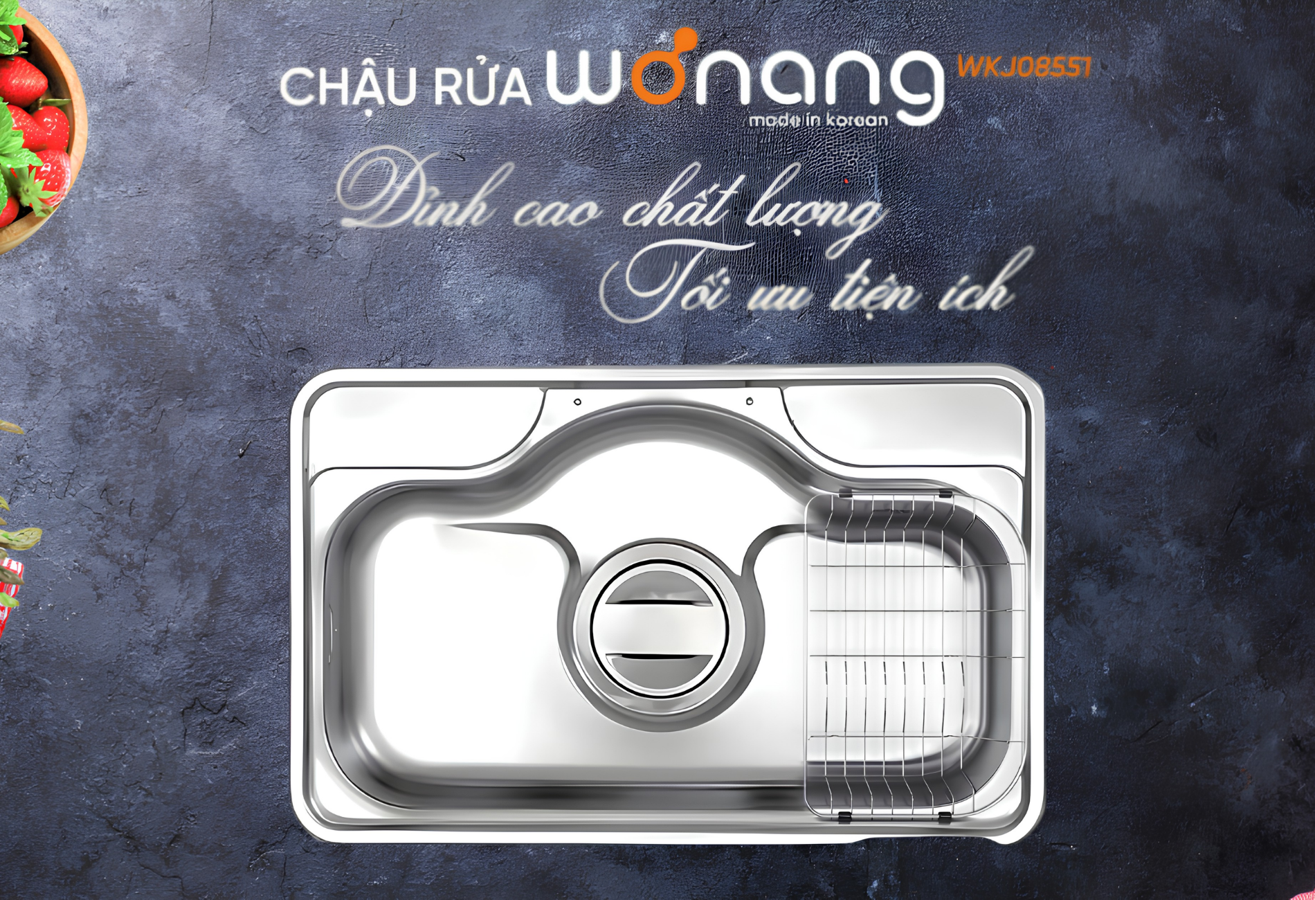 Chậu rửa bát 1 hố Wonang phù hợp mọi không gian bếp sang trọng, từ căn hộ cao cấp đến biệt thự hiện đại