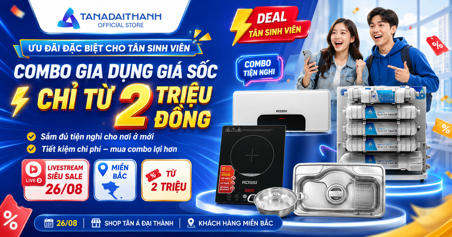 Livestream Shop Tân Á Đại Thành 26/08 có ưu đãi gì cho tân sinh viên?
