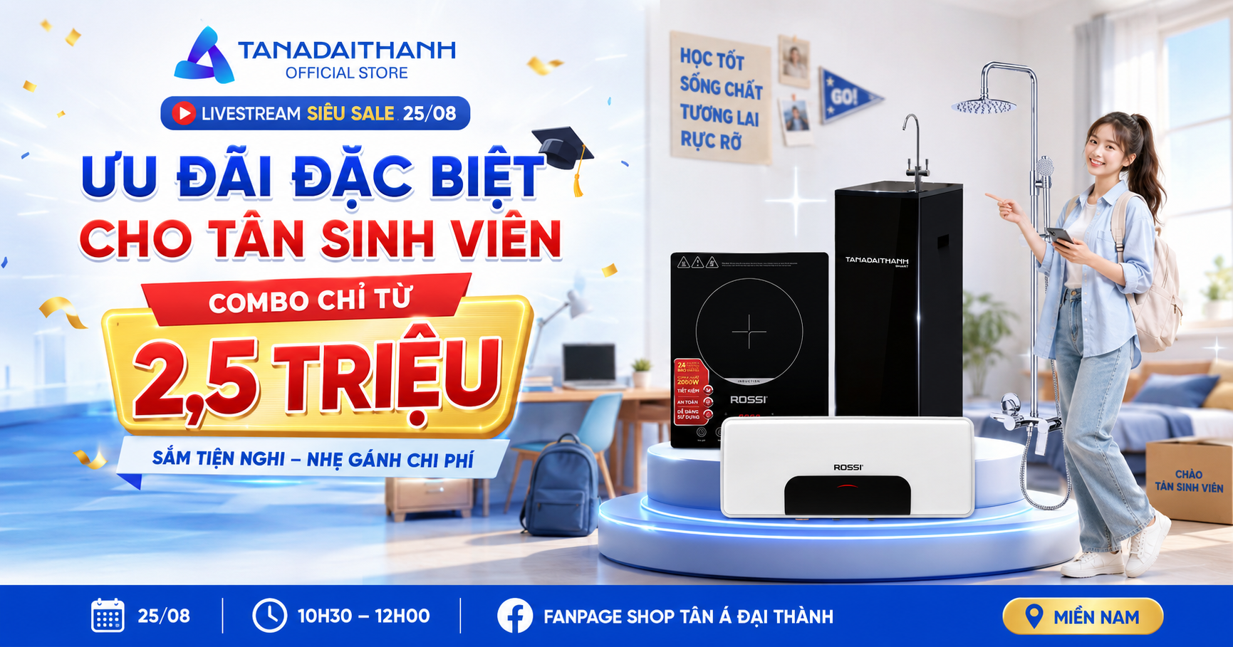 Livestream Shop Tân Á Đại Thành 25/08 có ưu đãi gì cho tân sinh viên?