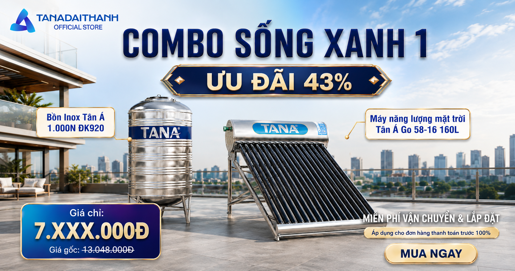 Combo Sống Xanh 1 phù hợp với nhà 40m2
