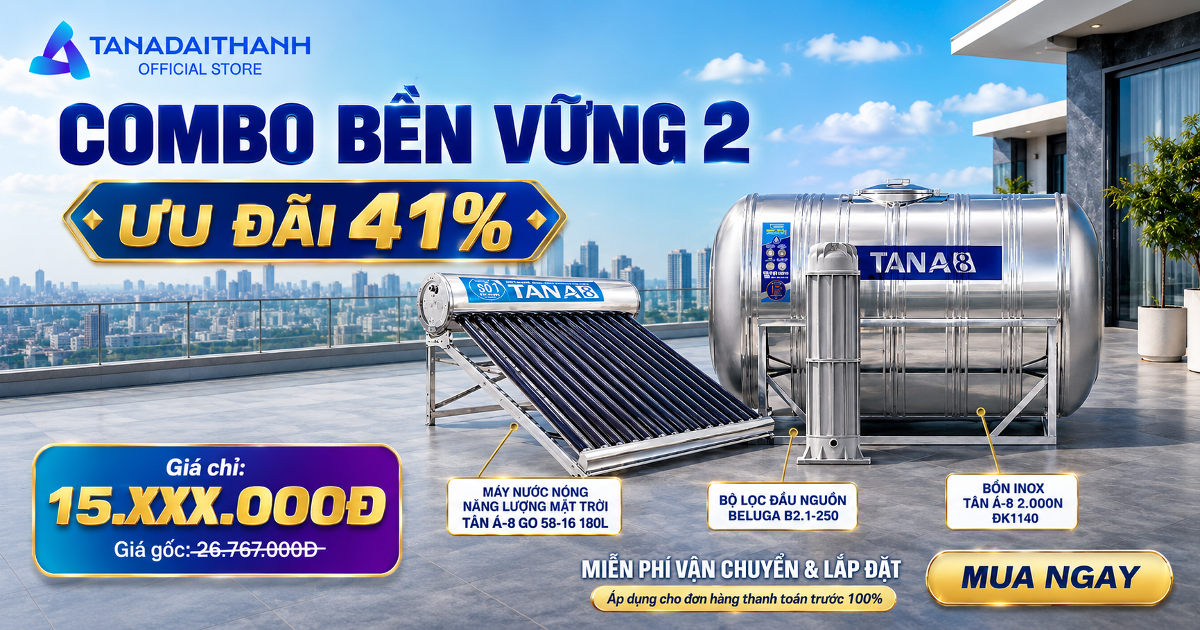 Nhà 40m2 nên mua combo Bền Vững 2 không?