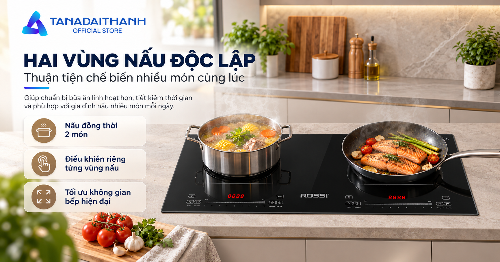 Bếp từ đôi Rossi có gì đặc biệt