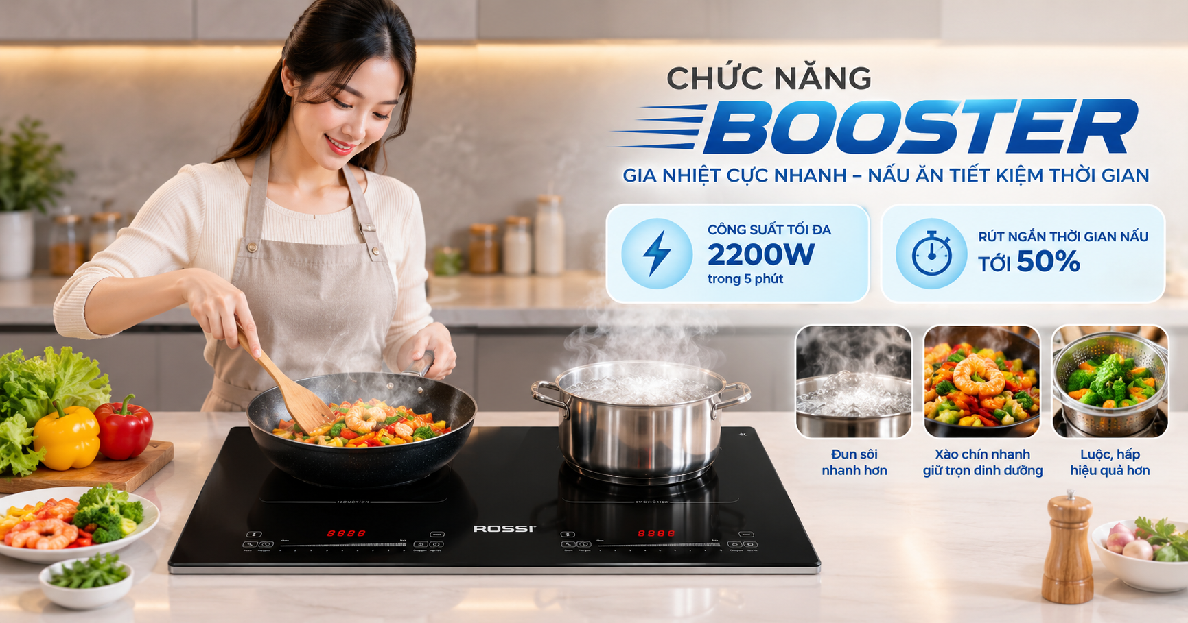 Bếp từ đôi Rossi có gì đặc biệt