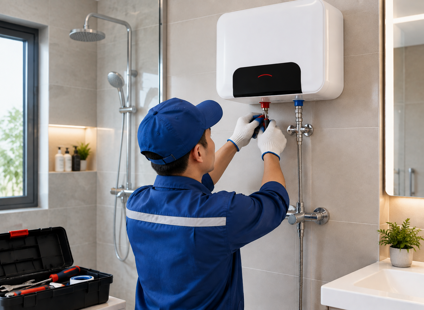 Các bước lắp bình nóng lạnh trực tiếp cần đảm bảo đúng thứ tự để thiết bị hoạt động ổn định