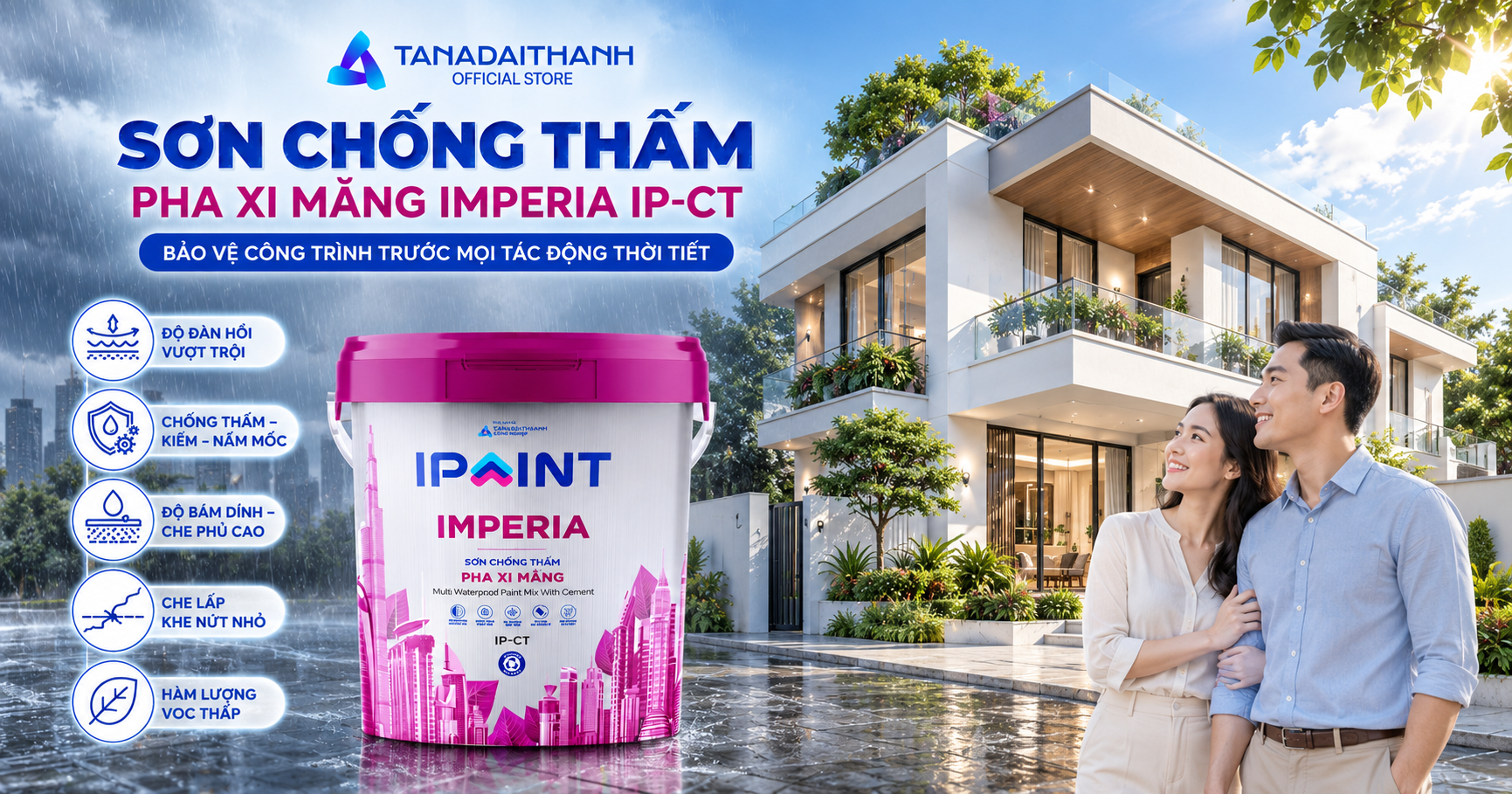 Địa chỉ mua sơn chống thấm ipaint ở Hà Nội