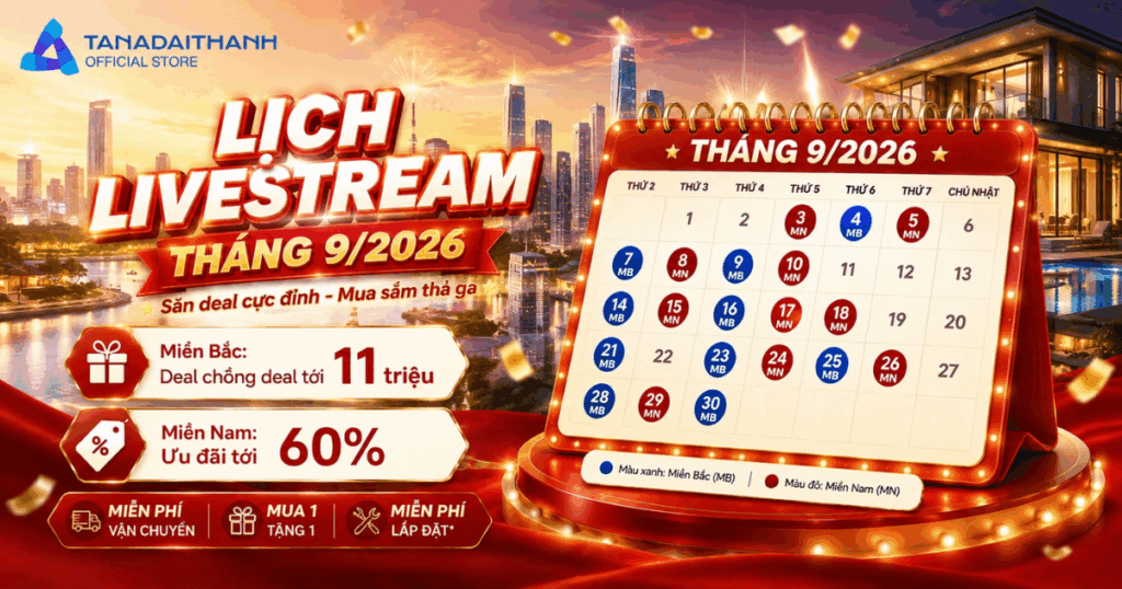 Lịch livestream tháng 9 của Shop Tân Á Đại Thành