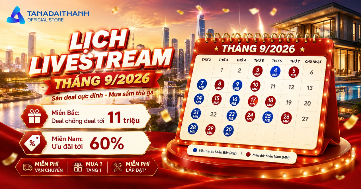Lịch livestream tháng 9 của Shop Tân Á Đại Thành