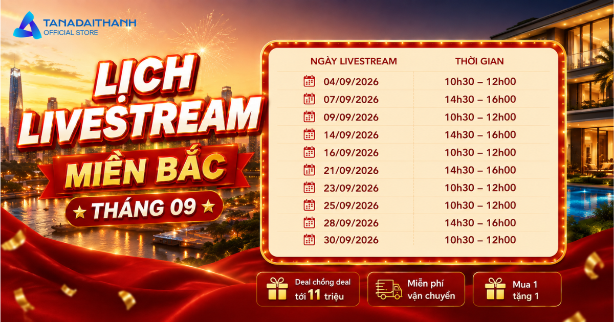 Lịch livestream tháng 9 của Shop Tân Á Đại Thành miền Bắc