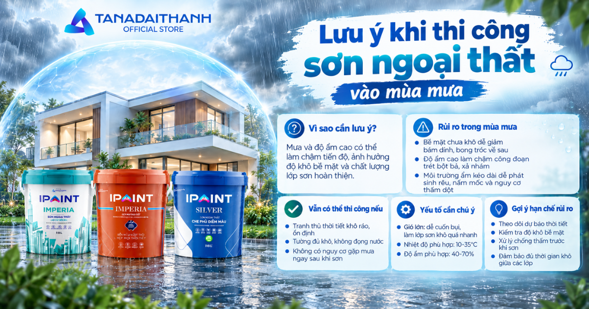 Lưu ý khi thi công sơn ngoại thất iPaint