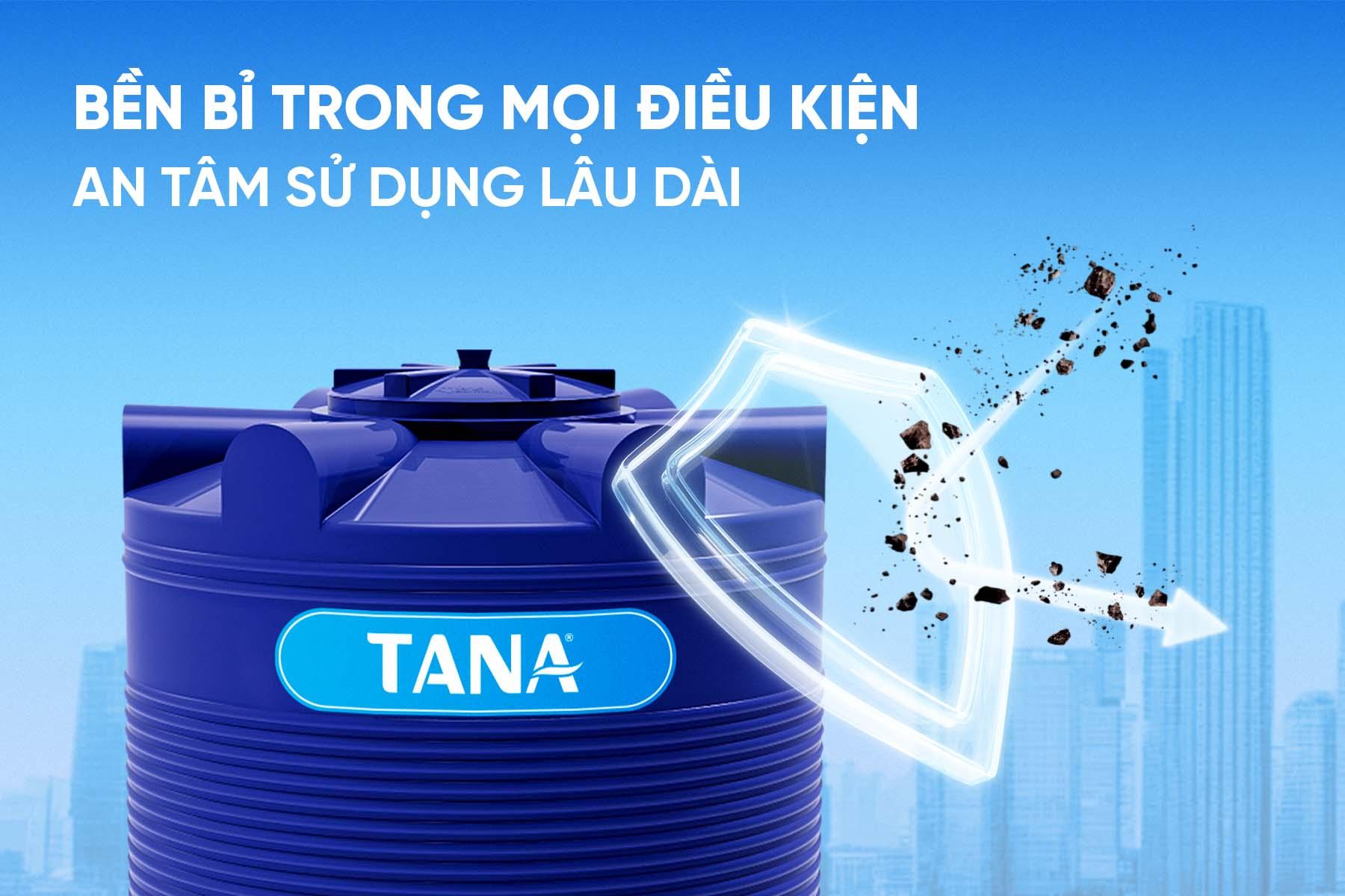 Bồn nhựa 2000L đứng giúp tiết kiệm diện tích mặt bằng và đáp ứng nhu cầu dự trữ nước dung tích lớn