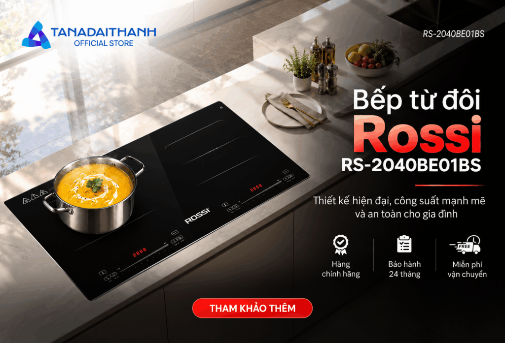 Bếp từ đôi Rossi RS-2040BE01BS