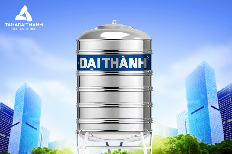 Bồn inox đứng tiết kiệm diện tích ngang và có nhiều dung tích cho gia đình, công trình
