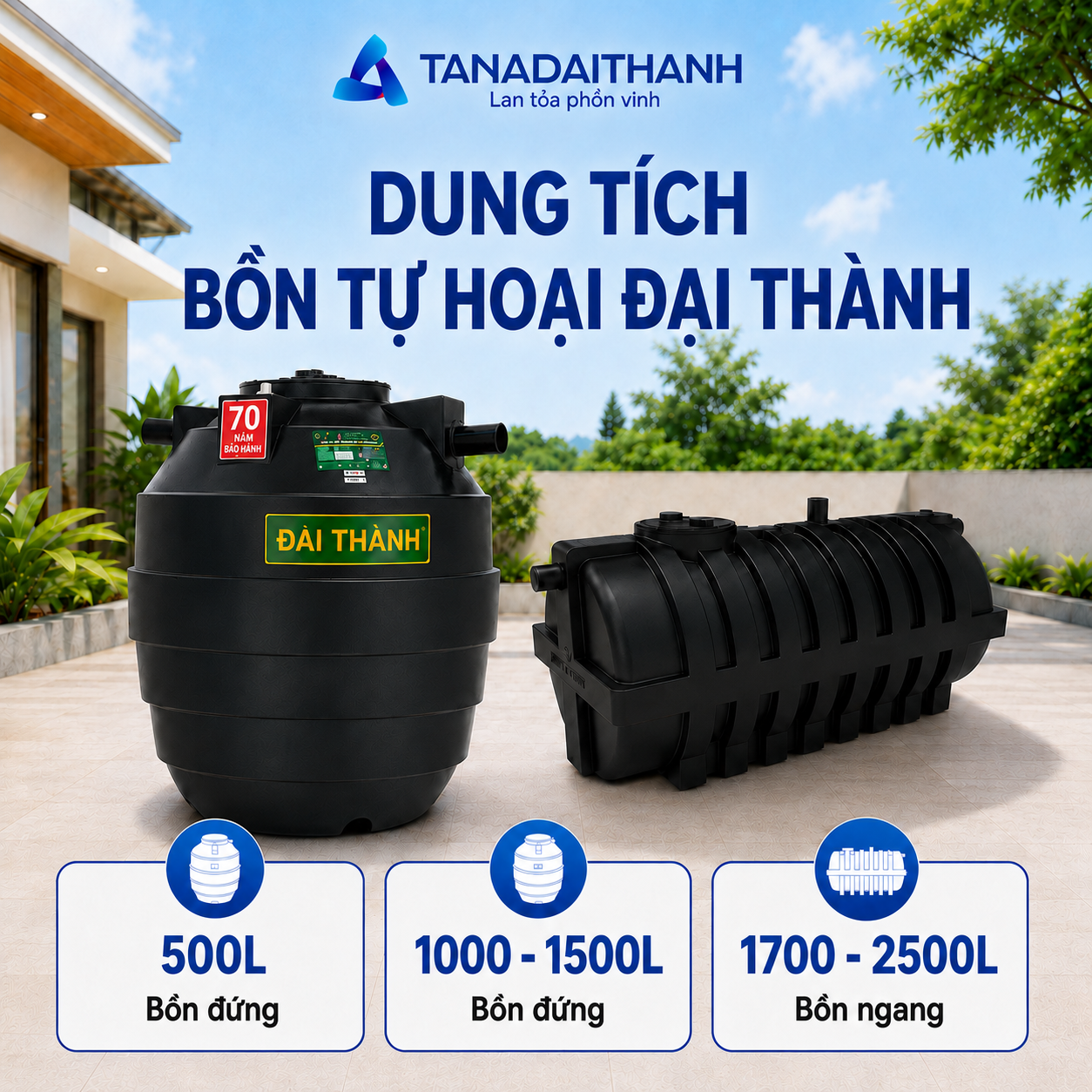 Dung tích bể tự hoại cần phù hợp với số người dùng và tần suất sử dụng khu vệ sinh