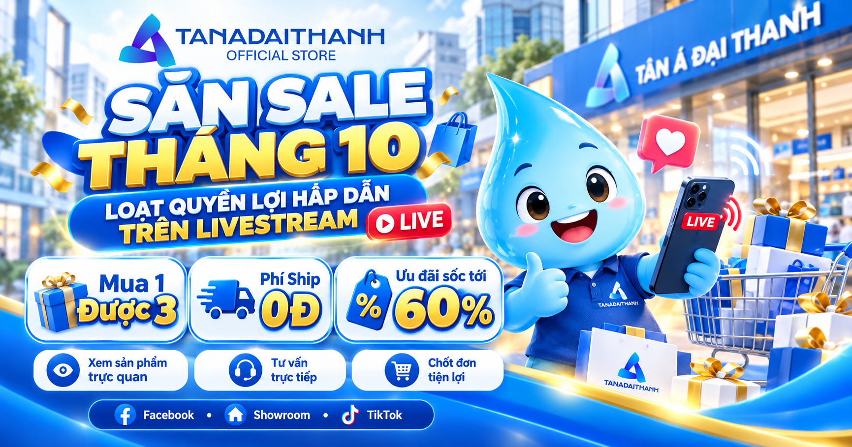 Lịch livestream tháng 10 Tân Á Đại Thành