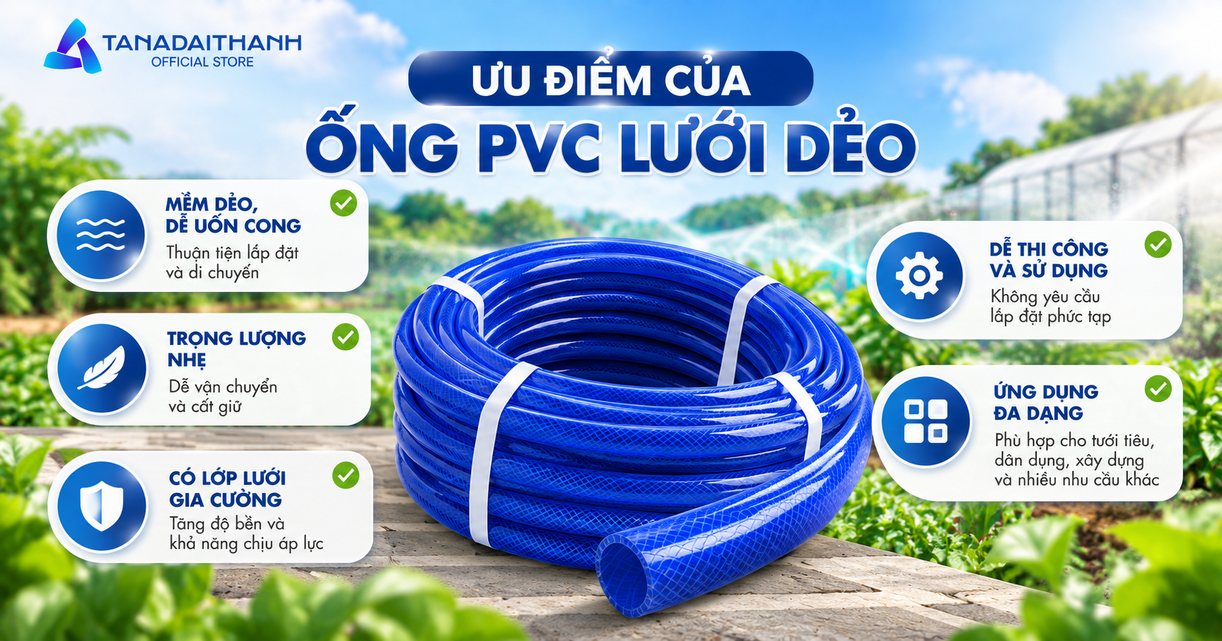 Ưu điểm của ống PVC lưới dẻo