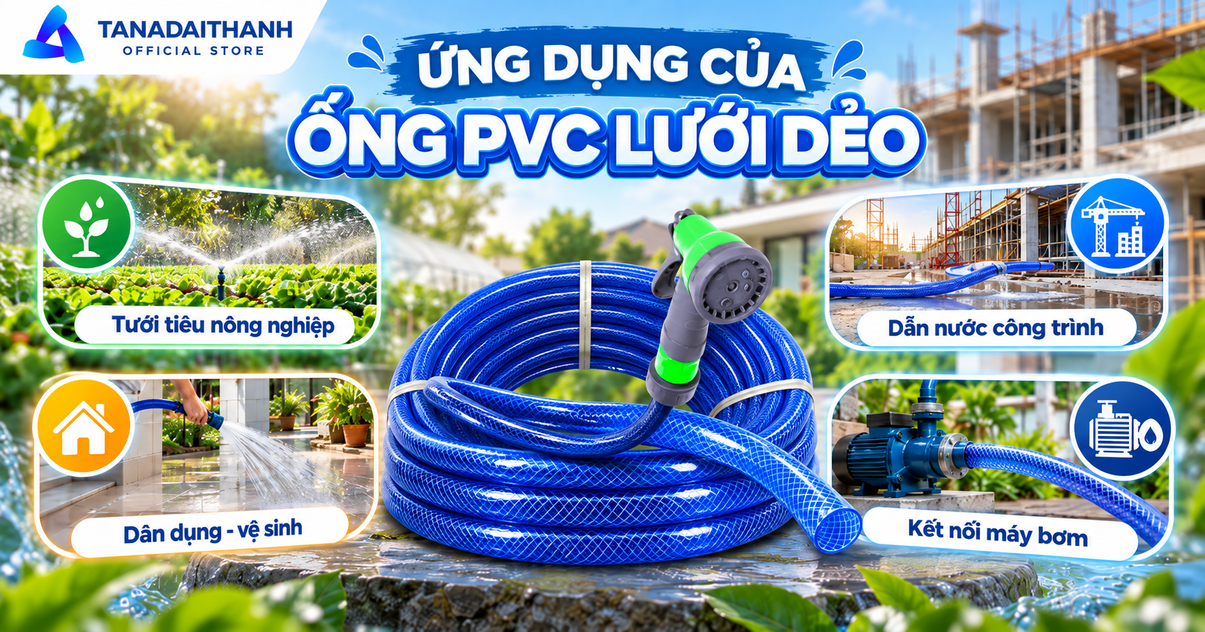 Ứng dụng của ống PVC lưới dẻo