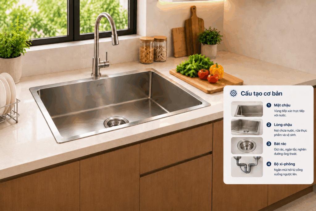 chậu rửa inox